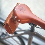 Leather bicycle saddle